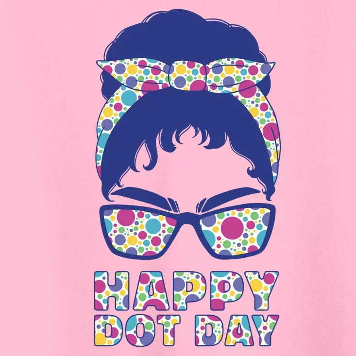 Happy Dot Day Messy Bun Toddler T-Shirt