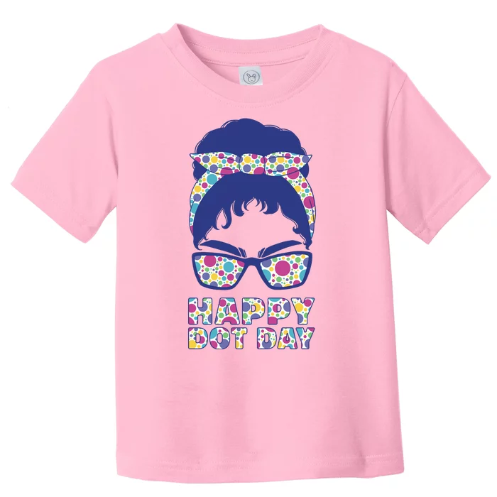 Happy Dot Day Messy Bun Toddler T-Shirt