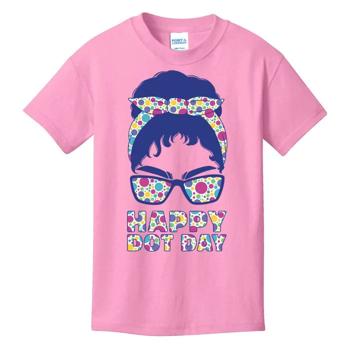 Happy Dot Day Messy Bun Kids T-Shirt