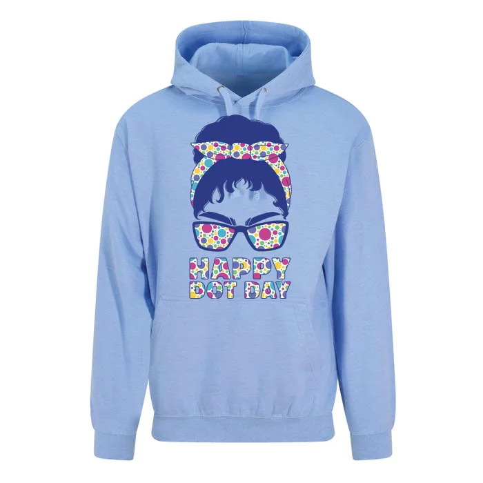 Happy Dot Day Messy Bun Unisex Surf Hoodie