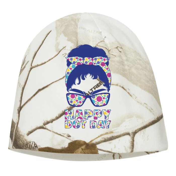 Happy Dot Day Messy Bun Kati - Camo Knit Beanie