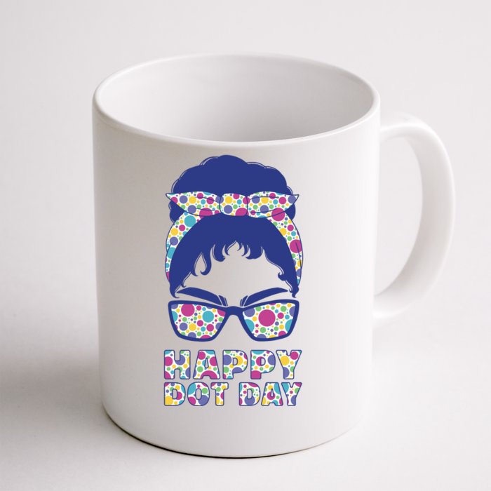 Happy Dot Day Messy Bun Front & Back Coffee Mug