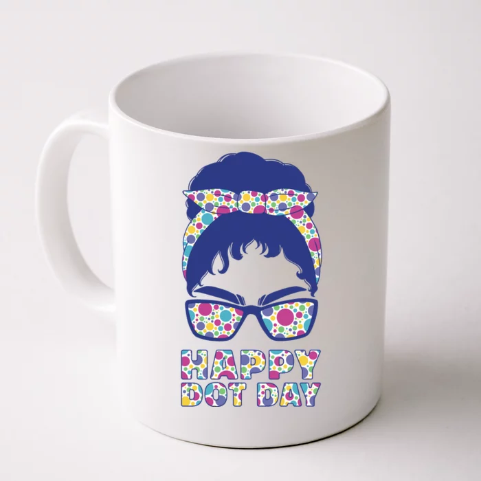 Happy Dot Day Messy Bun Front & Back Coffee Mug