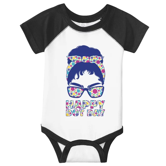 Happy Dot Day Messy Bun Infant Baby Jersey Bodysuit