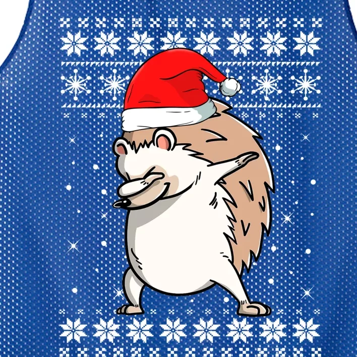 Hedgehog Dabbing Dance Ugly Sweater Christmas Pajamas Gift Mesh Reversible Basketball Jersey Tank