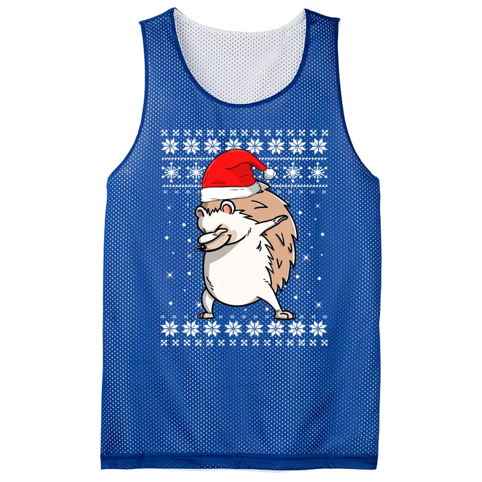 Hedgehog Dabbing Dance Ugly Sweater Christmas Pajamas Gift Mesh Reversible Basketball Jersey Tank