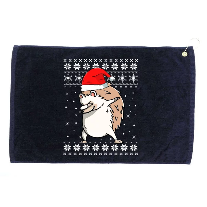 Hedgehog Dabbing Dance Ugly Sweater Christmas Pajamas Gift Grommeted Golf Towel