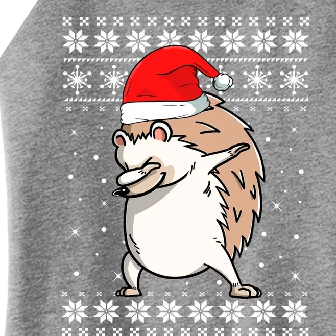 Hedgehog Dabbing Dance Ugly Sweater Christmas Pajamas Gift Women’s Perfect Tri Rocker Tank