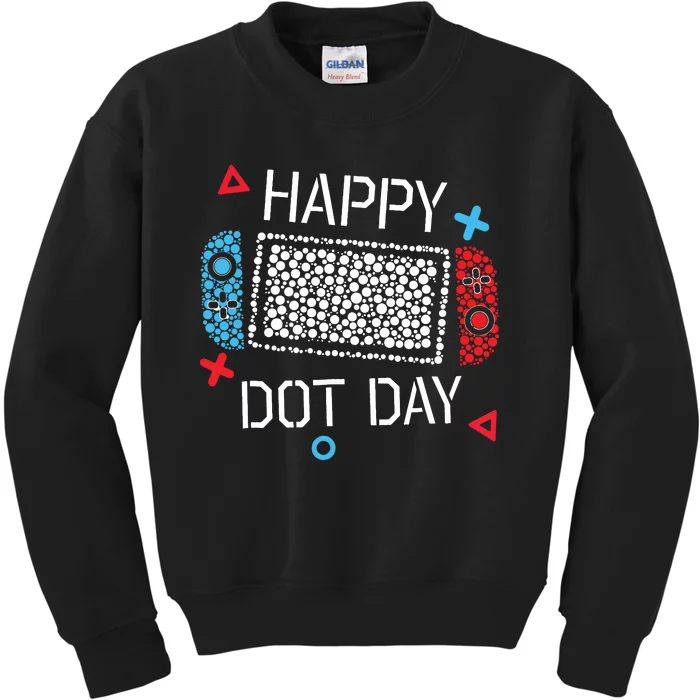 Happy Dot Day Gamers Boy Game Controller Polka Dot Kids Sweatshirt