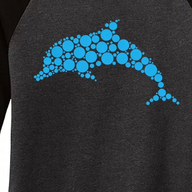 Happy Dot Day Cute Dot Dolphin For Man Woman Women's Tri-Blend 3/4-Sleeve Raglan Shirt