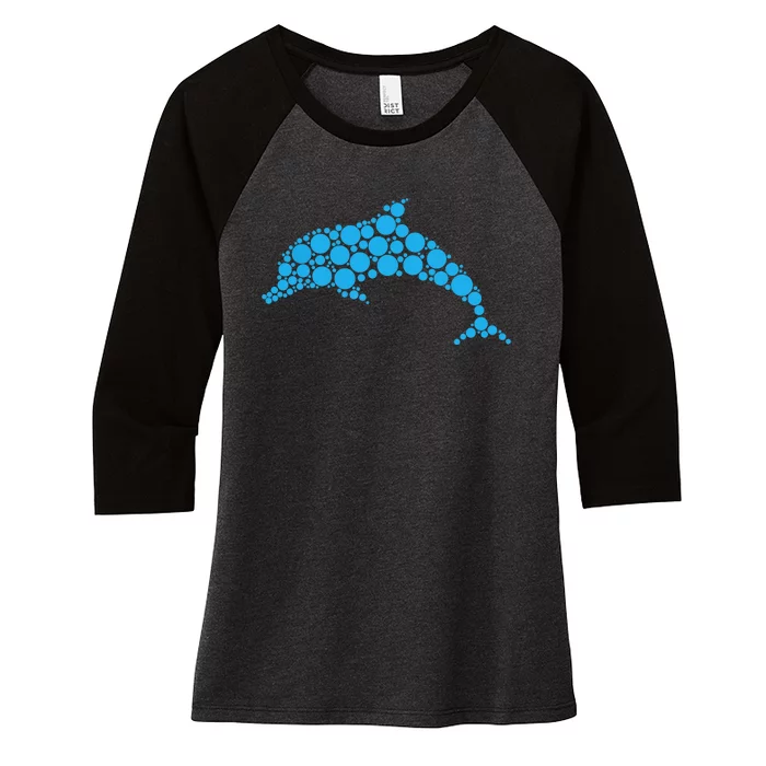 Happy Dot Day Cute Dot Dolphin For Man Woman Women's Tri-Blend 3/4-Sleeve Raglan Shirt