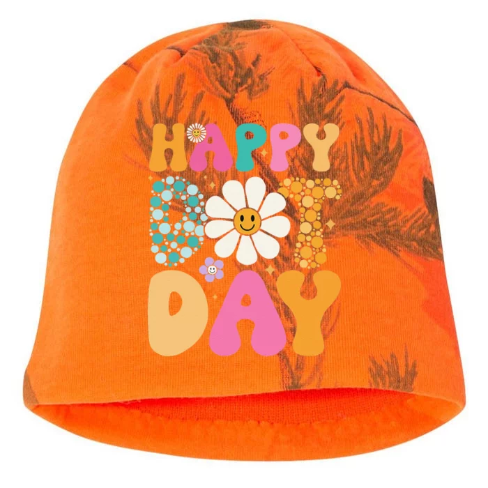 Happy Dot Day Hippie Flowers Smile Face Groovy Teacher Gift Kati - Camo Knit Beanie