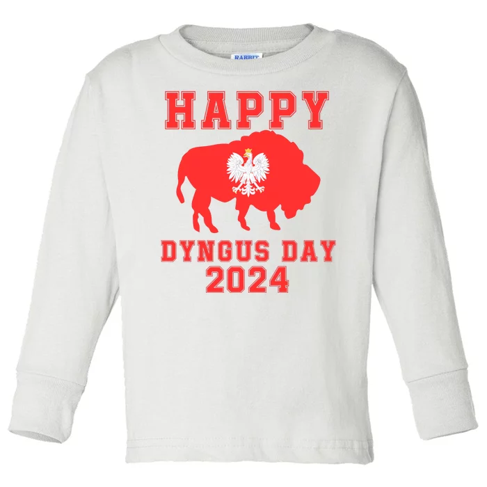 Happy Dyngus Day 2024 Polish Eagle Dyngus Day Polishamerican Polska White Eagle Toddler Long Sleeve Shirt