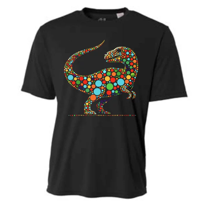 Happy Dot Day Colorful Polka Dot Dinosaur Cooling Performance Crew T-Shirt