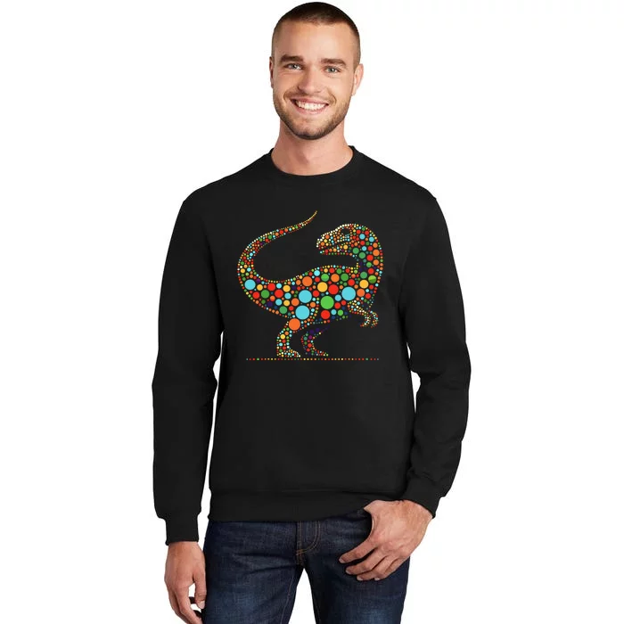 Happy Dot Day Colorful Polka Dot Dinosaur Tall Sweatshirt