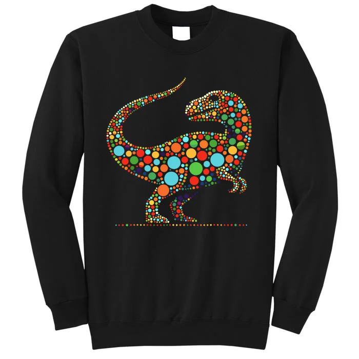 Happy Dot Day Colorful Polka Dot Dinosaur Tall Sweatshirt