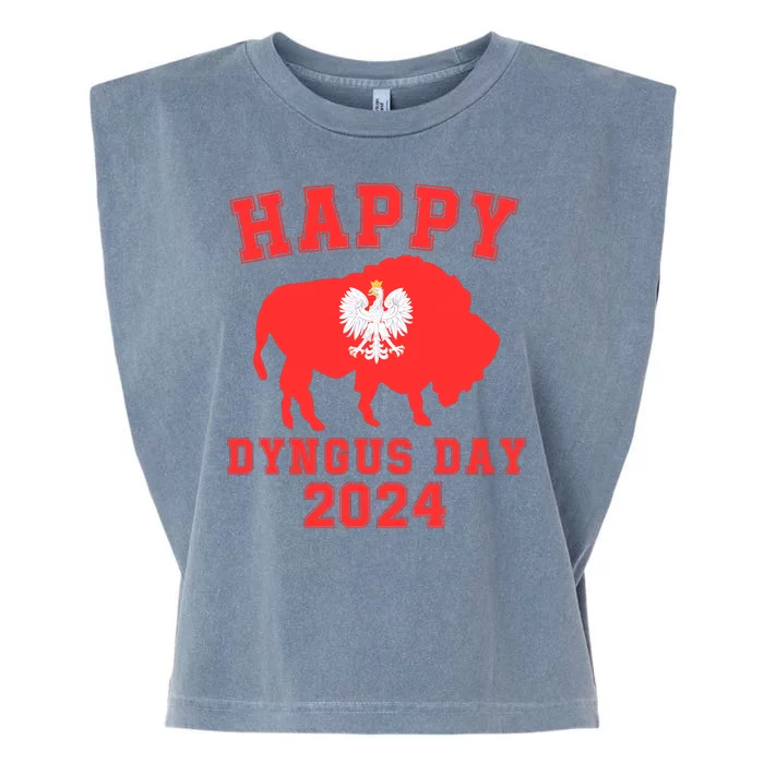 Happy Dyngus Day 2024 Polish Eagle Dyngus Day Polishamerican Polska White Eagle Garment-Dyed Women's Muscle Tee