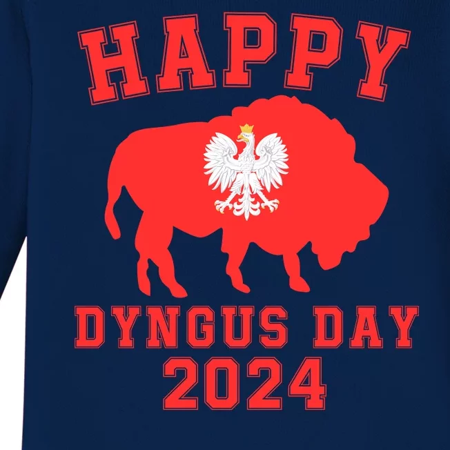 Happy Dyngus Day 2024 Polish Eagle Dyngus Day Polishamerican Polska White Eagle Baby Long Sleeve Bodysuit