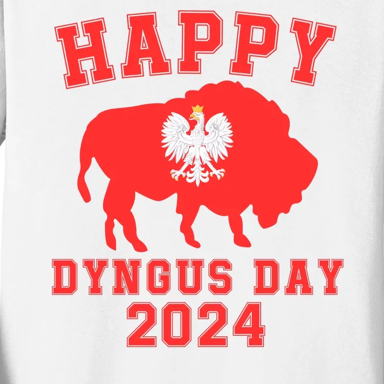 Happy Dyngus Day 2024 Polish Eagle Dyngus Day Polishamerican Polska White Eagle Kids Long Sleeve Shirt