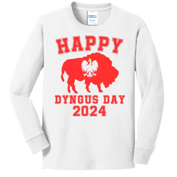 Happy Dyngus Day 2024 Polish Eagle Dyngus Day Polishamerican Polska White Eagle Kids Long Sleeve Shirt