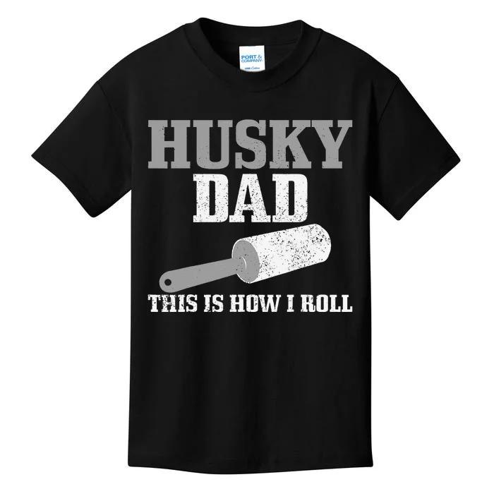 Husky Dad Dog Hair Funny Siberian Husky Kids T-Shirt