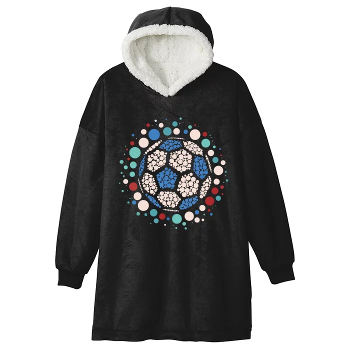 Happy Dot Day Soccer Ball Lover Polka Dot Hooded Wearable Blanket