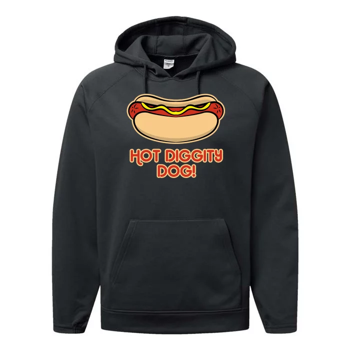 Hot Dog Design For Men And Women Hot Diggity Dog Performance Fleece Hoodie