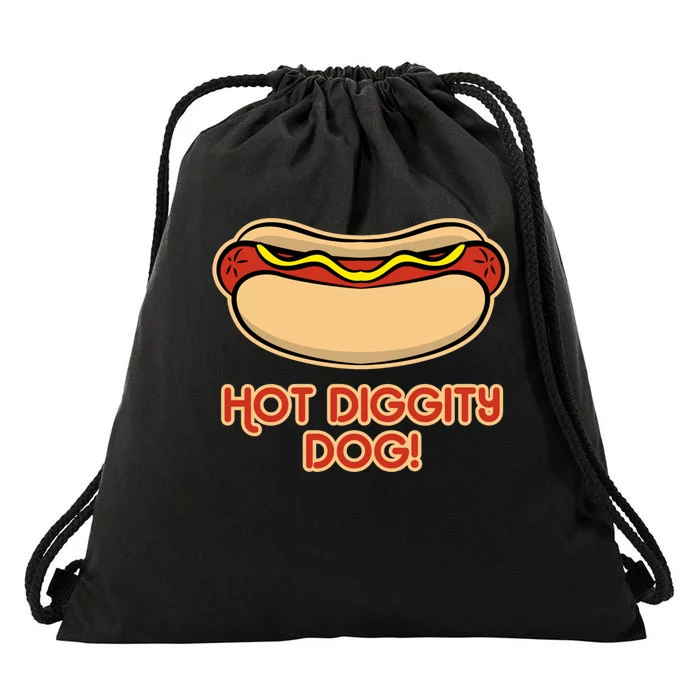 Hot Dog Design For Men And Women Hot Diggity Dog Drawstring Bag