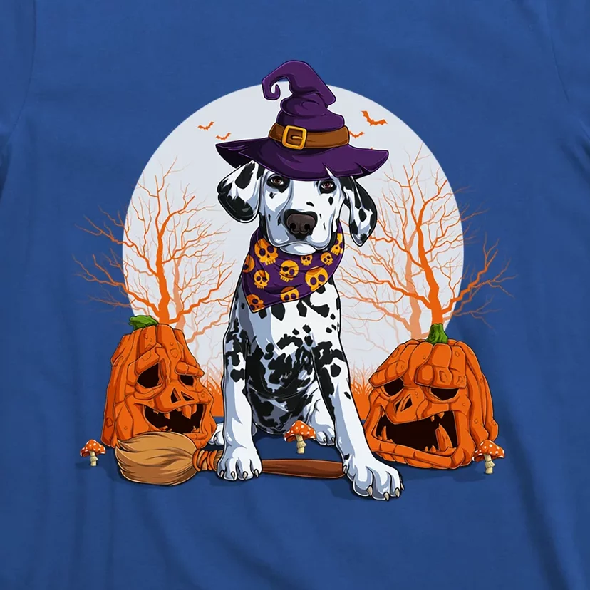 Halloween Dalmatian Dog Lovers Halloween Scary Pumpkin Moon Gift T-Shirt