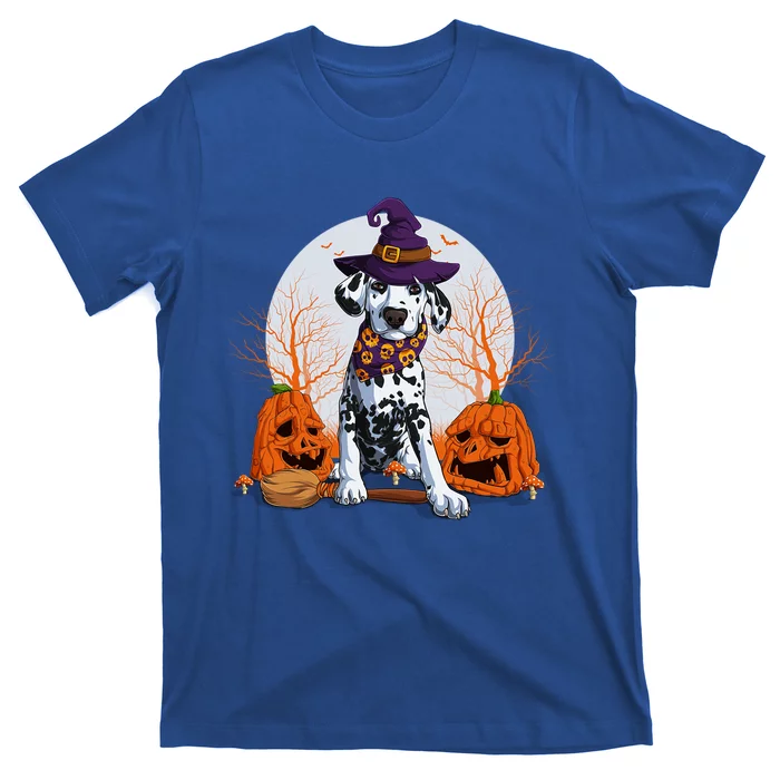 Halloween Dalmatian Dog Lovers Halloween Scary Pumpkin Moon Gift T-Shirt