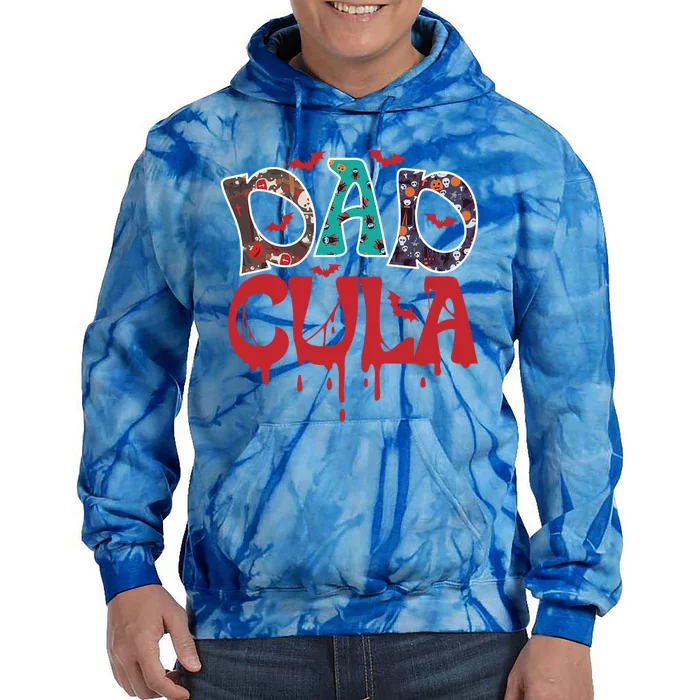 Halloween Dad Dracula Dadcula Gift Tie Dye Hoodie