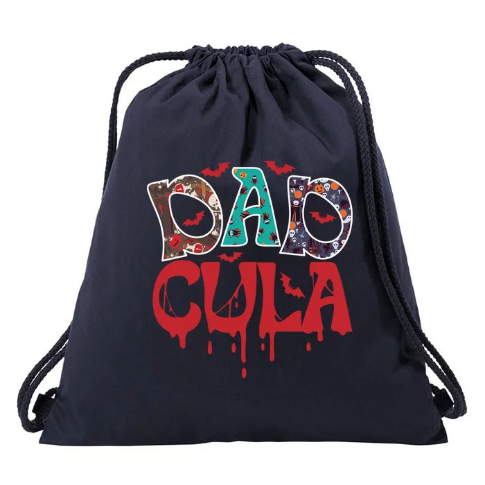 Halloween Dad Dracula Dadcula Gift Drawstring Bag