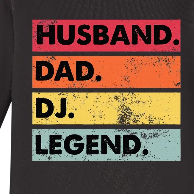 Husband Dad DJ Legend Funny DJ Disc Jockey Music Player Baby Long Sleeve Bodysuit