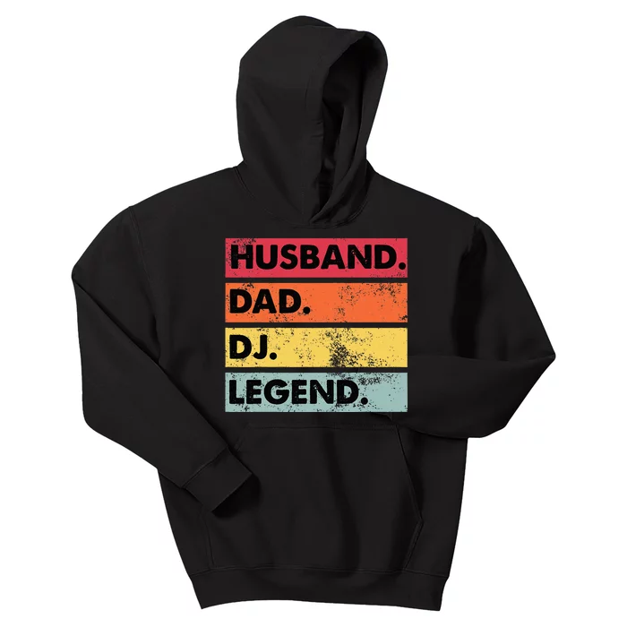 Husband Dad DJ Legend Funny DJ Disc Jockey Music Player Kids Hoodie