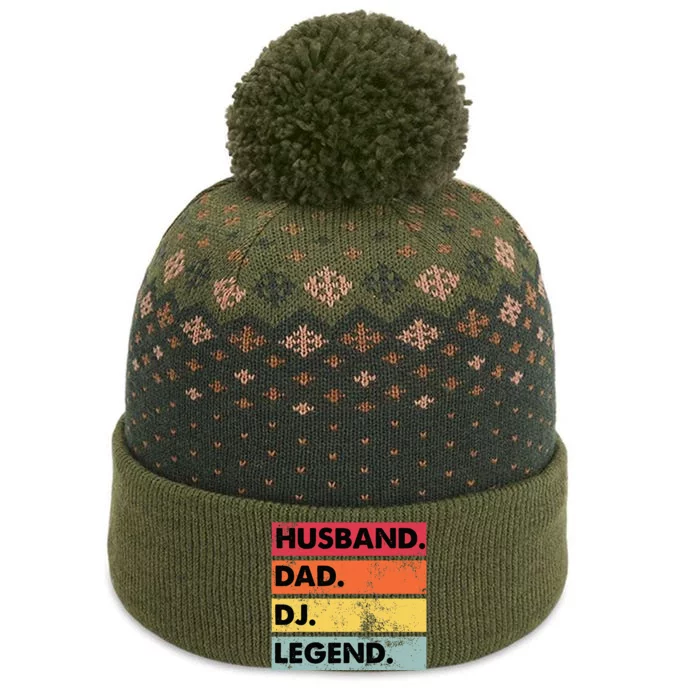 Husband Dad DJ Legend Funny DJ Disc Jockey Music Player The Baniff Cuffed Pom Beanie