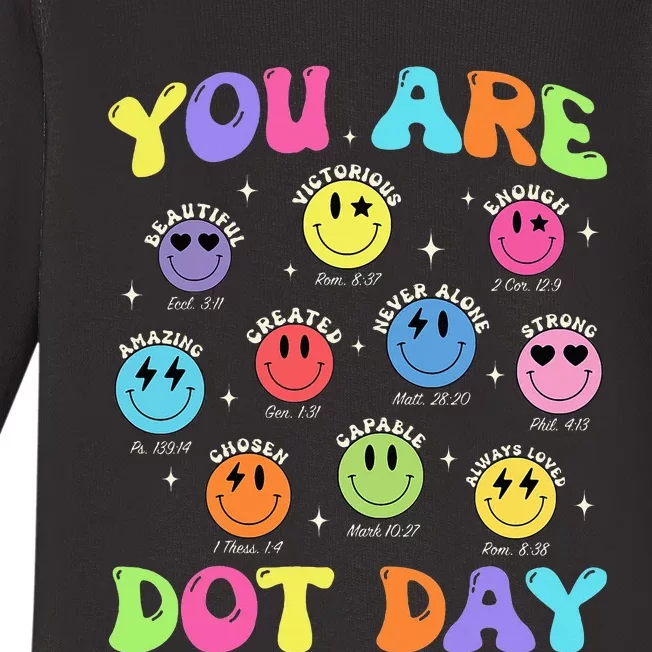 Happy Dot Day Teacher Smile Face Baby Long Sleeve Bodysuit