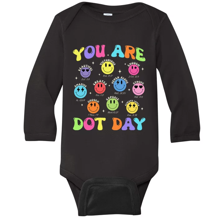 Happy Dot Day Teacher Smile Face Baby Long Sleeve Bodysuit