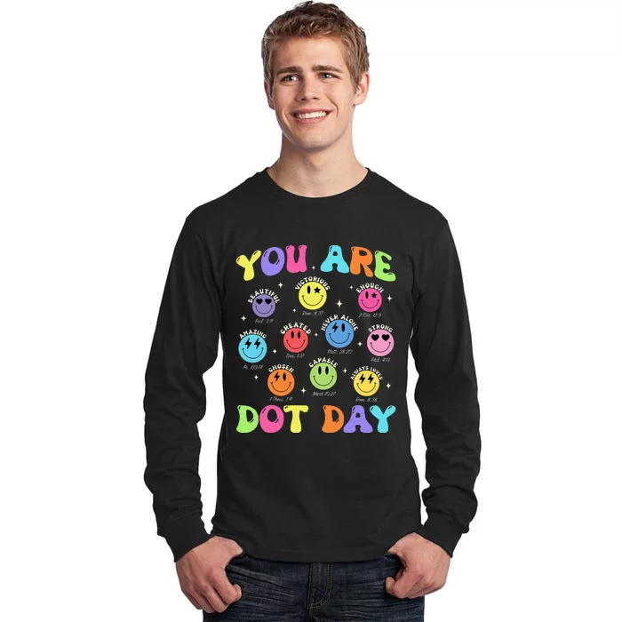 Happy Dot Day Teacher Smile Face Tall Long Sleeve T-Shirt