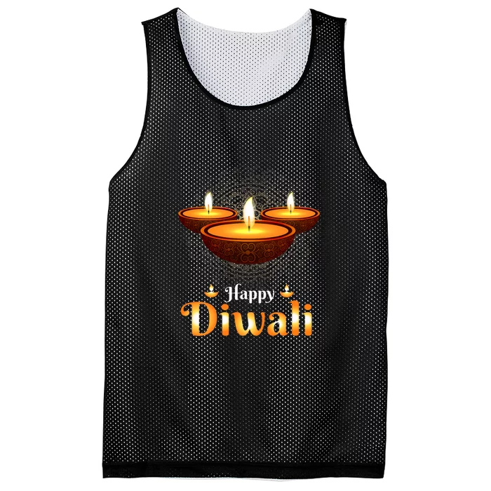 Happy Diwali Deepavali Hindu Indian Festival Of Lights Mesh Reversible Basketball Jersey Tank