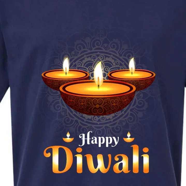 Happy Diwali Deepavali Hindu Indian Festival Of Lights Sueded Cloud Jersey T-Shirt