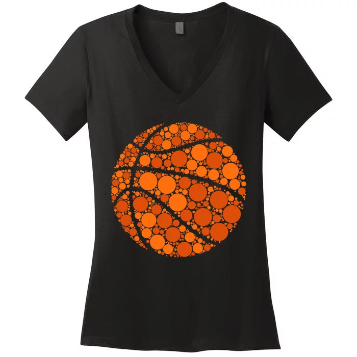 Happy Dot Day 2024 Polka Dot Basketball Lover Women's V-Neck T-Shirt