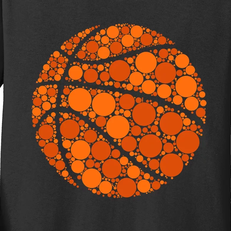 Happy Dot Day 2024 Polka Dot Basketball Lover Kids Long Sleeve Shirt