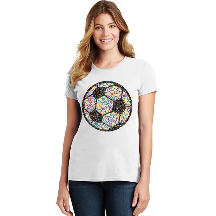 Happy Dot Day International Dot Day Polka Dot Soccer Futbol Ball Women's T-Shirt