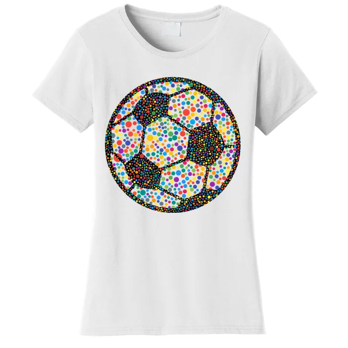 Happy Dot Day International Dot Day Polka Dot Soccer Futbol Ball Women's T-Shirt