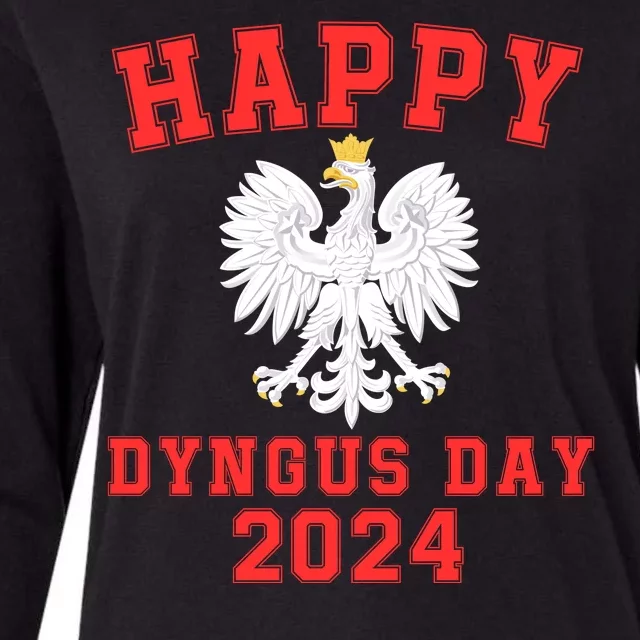 Happy Dyngus Day 2024 Dyngus Day Polish American Polska White Eagle Polish Eagle Womens Cotton Relaxed Long Sleeve T-Shirt