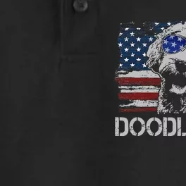 hug day Doodle Dad Goldendoodle Dog American Flag Dry Zone Grid Performance Polo