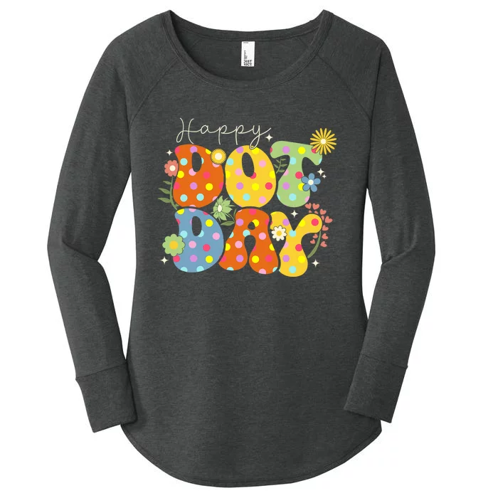 Happy Dot Day Colorful Cute Polka Women's Perfect Tri Tunic Long Sleeve Shirt