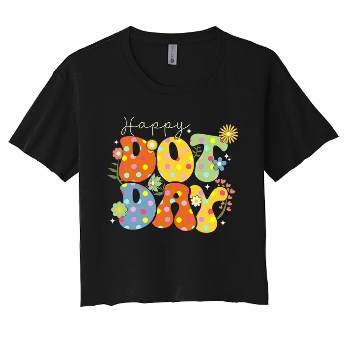 Happy Dot Day Colorful Cute Polka Women's Crop Top Tee