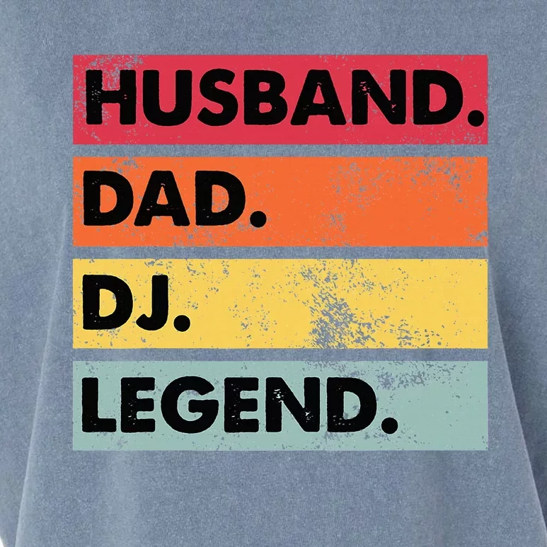 Husband Dad Dj Legend Funny Dj Disc Jockey Music Player Garment-Dyed Women's Muscle Tee