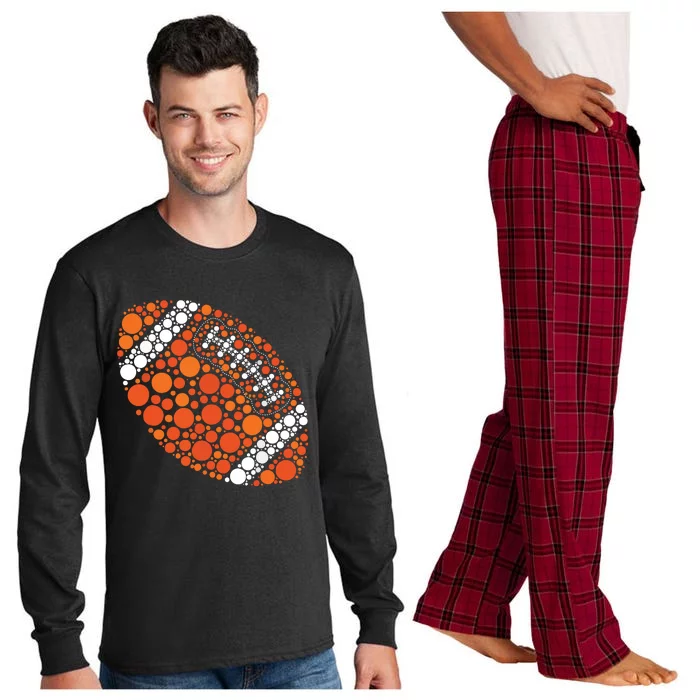 Happy Dot Day 2024 Polka Dot Football Ball Lover Long Sleeve Pajama Set